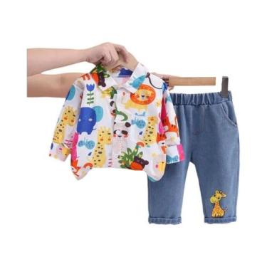 Imagem de Conjunto De 2 Peças Para Meninos Bebês Primavera Outono Com Estampa De