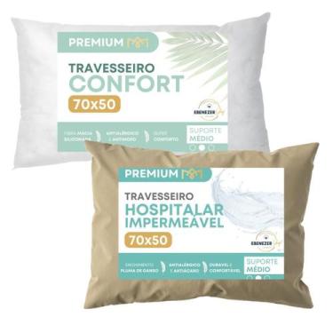 Imagem de Travesseiro Impermeável Confort Antialérgico Protetor Antiácaro Extra 