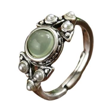 Imagem de Conjunto De Anel E Brincos Ajustáveis De Metal Cobre Com Pérolas Imita