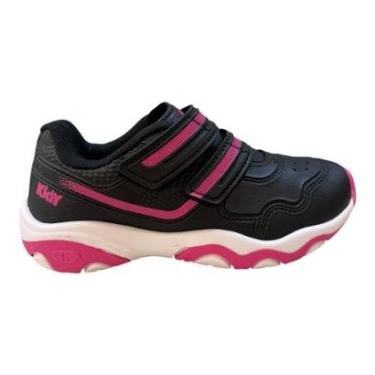 Imagem de Tenis Infantil Menina Kidy Conforto Casual Calce Fácil Autocolante Kit Pulseira 00718270306 Preto-Feminino