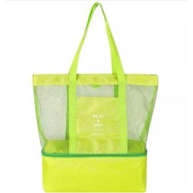 Imagem de Bolsa Praia Rede Com Compartimento Térmica Ombro Play Joy, Verde