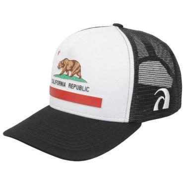 Imagem de Boné Trucker Surf Alive California Republic Preto e Branco-Unissex