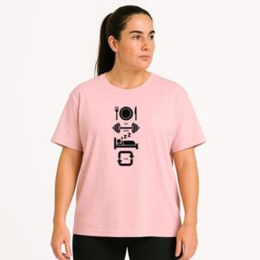 Imagem de Camiseta Feminina Algodão Comer Treinar e Dormir Dia a Dia Caminhada Exercicios Academia-Feminino