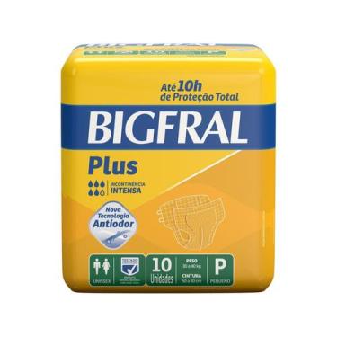 Imagem de Fralda Geriátrica Bigfral Plus P - 10 Unidades, 1 pacote, 10 unidades,