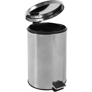 Imagem de Vonder, Lixeira Redonda, 20 Litros, Inox, Cinza.