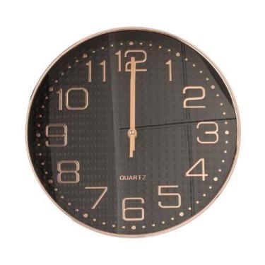 Imagem de Relógio de Parede Redondo Grande Rose Gold 30x30cm Quartz Silencioso M