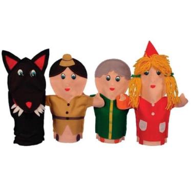 Imagem de Kit de fantoches chapeuzinho vermelho com 4 peças - simque - 446, U