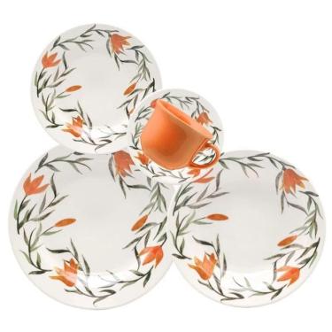 Imagem de Kit Jogo Pratos Sobremesa Para 2 Pessoas 2 Peças Oxford Lírios