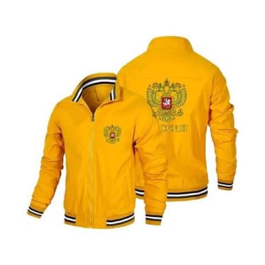 Imagem de Jaqueta Casual Masculina Com Zíper, Windbreaker Russian Eagle, Outono 