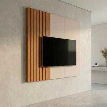 Imagem de Painel Ripado para TV até 58 Polegadas MDF 140cmx136cm Boto - JB Becha