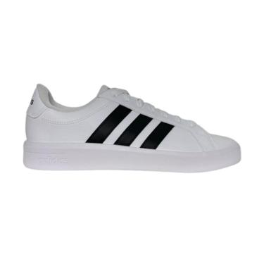 Imagem de Tênis Adidas Grand Court Base 3.0 Feminino KJ7809 Branco e Preto-Feminino