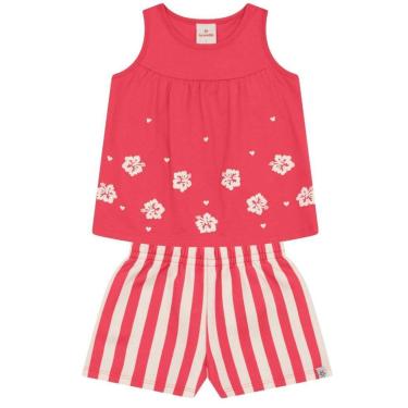 Imagem de Conjunto infantil menina floral em puff Brandili-Feminino