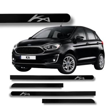 Imagem de Friso Lateral Ford Ka Redondo Protetor de Porta Grafia Cores Cor:Branc