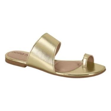 Imagem de Sandália Rasteirinha Casual Feminino Beira Rio 8560202 Dourado-Feminino