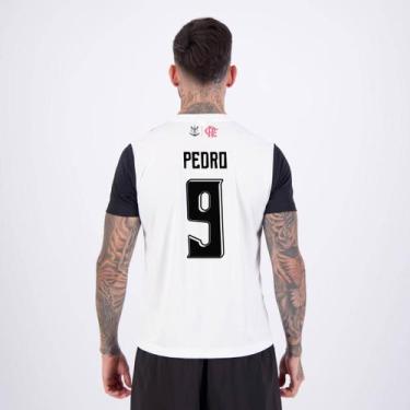 Imagem de Camisa Flamengo Fulgor Branca 9 Pedro - Braziline, GG