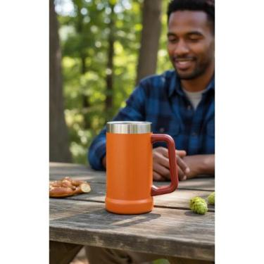 Imagem de Caneca Térmica 709mL Laranja Grande Pegada Segura - Congratulations St
