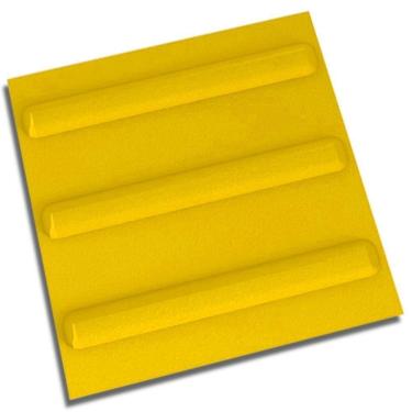 Imagem de Piso Direcional Amarelo 20x20cm Amarrado com 20 Peças 0,80m2 Artesanal