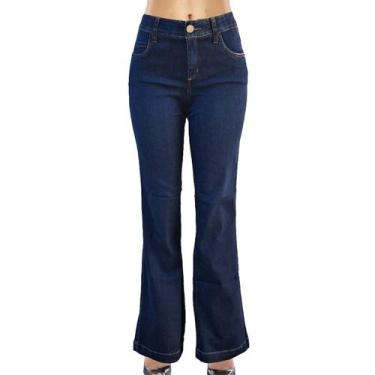 Imagem de Calça Jeans Feminina Flare Cós Anatômico Loper Original, 42, Azul mod2