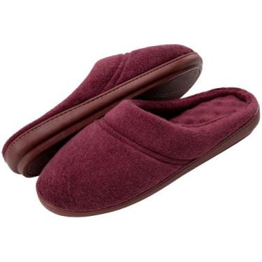 Imagem de Pantufa Fechada Anatômica Elegance em Atoalhado - Bordô - 41/42 - Puff