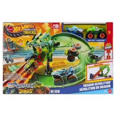 Imagem de Pista Hot Wheels Monster Trucks Destruição Do Dragão Mattel