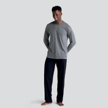 Imagem de Pijama Longo Gola Careca Mash Adulto Masculino 800.48, Cinza mescla es