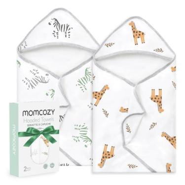 Imagem de Toalha de bebê Momcozy Best Wishes com capuz, macia e absorvente