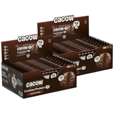 Imagem de 2x Cookie Proteico All Black Cacow Meio Amargo 9 unidades 40g -, Choco