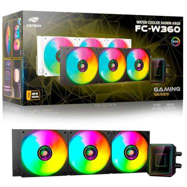 Imagem de Water Cooler C3Tech Gaming Series FC-W360BKV2, 360mm, ARGB, Intel/ AMD, TDP 320W -  Preto