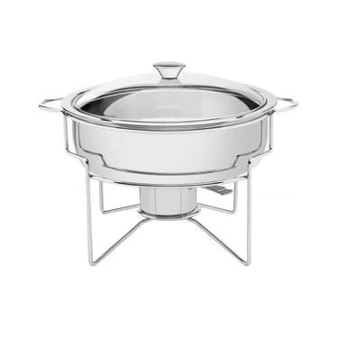 Imagem de Rechaud Tramontina Redondo 4,3l Inox Tampa Vidro Fogareiro Banho Maria