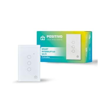 Imagem de Smart Interruptor Wi-Fi Positivo Casa Inteligente - 3 Módulos Touch - 2000W - 10A - Wi-Fi - Google Assistente e Alexa