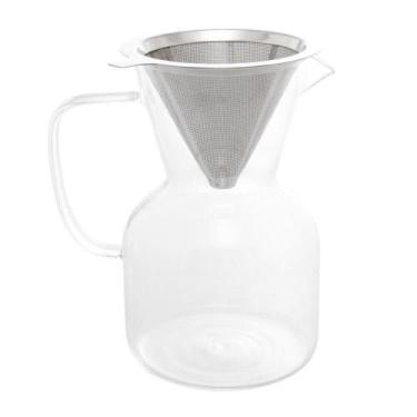 Imagem de Cafeteira De Vidro Borossilicato 800 Ml Filtro De Aço Inox Lyor