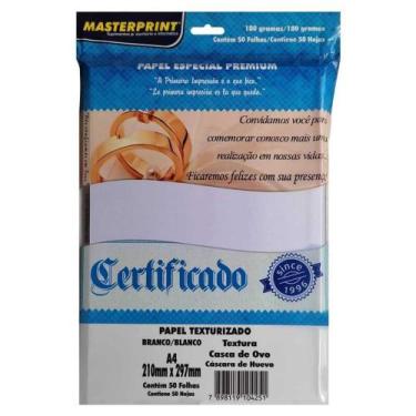 Imagem de Papel A4 Branco Textura Casca de Ovo 180g 50 Folhas - MasterPrint