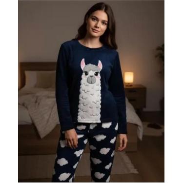 Imagem de Pijama Flanelado de FLEECE MASCULINO FEMININO Inverno Soft Veludo - Be