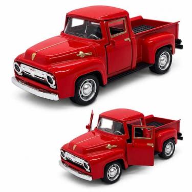 Imagem de carrinho de ferro miniatura f100 1954 pick-Up 12 cm metal Cor:Vermelho