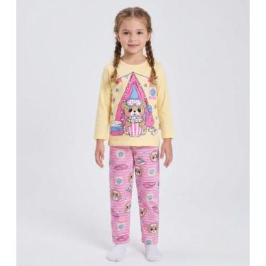 Imagem de Pijama Menina Manga Longa Meia Malha Kappes Amarelo - Select, 6, Amare