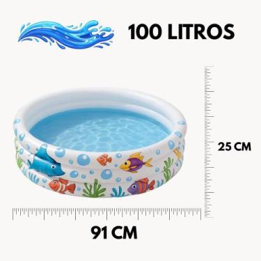 Imagem de Piscina Inflável Vari Tudo Infantil Pequena Redonda Fácil de Montar Qu