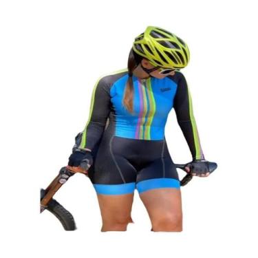 Imagem de Conjunto De Ciclismo Feminino De Manga Longa XAMA GEL Com Estampa De M