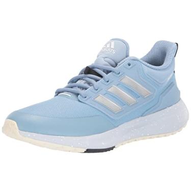 Imagem de adidas Tênis feminino Eq21 Run Cold.rdy, Céu ambiente/prata fosco/azul auréola, 5