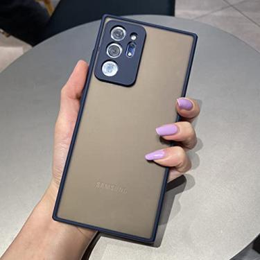 Imagem de Capa de telefone fosca para Samsung Galaxy S21 S20 FE S10 S9 S8 Note 20 Ultra 10 Plus 9 8 A72 A52 A71 A51 Capa dura para PC TPU, azul, para Galaxy A72 4G 5G