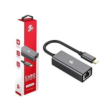 Imagem de Cabo Adaptador USB C para LAN 10/100/1000 Mbps, Preto, 5+
