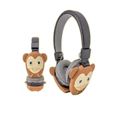 Imagem de Fone de ouvido infantil crianca bluetooth fm sd macaco LC-866