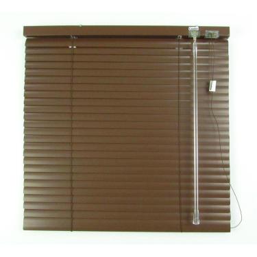 Imagem de Persiana Horizontal 25Mm Alumínio Crisdan Sem Furos Aparente Largura 2,00 X 2,30 Altura Chocolate