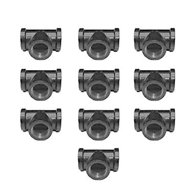 Imagem de GeilSpace Tee, acessórios para tubos de ferro maleáveis - prateleiras industriais vintage DIY, decoração industrial, móveis DIY, 0.5 Inch, Black