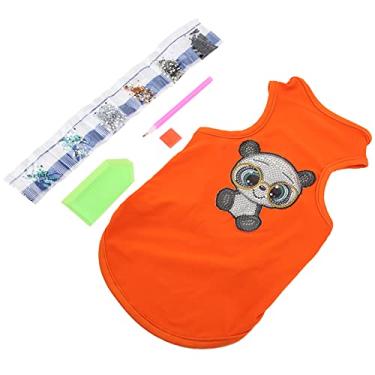 Imagem de Roupas DIY para cães, camiseta DIY para animais de estimação fino acabamento macio e confortável para filhotes (laranja, G)