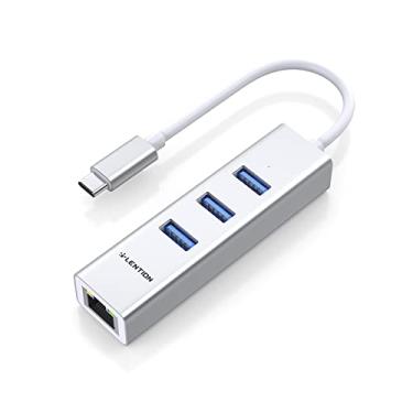 Imagem de LENTION Ethernet Adaptador USB C Hub, 3 Portas USB 3.0, Conector de Rede RJ45 para MacBook Pro 2016-2023, novo Mac Air/iPad Pro, Chromebook, etc. Driver Estável certificado (CB-C23, Prata)