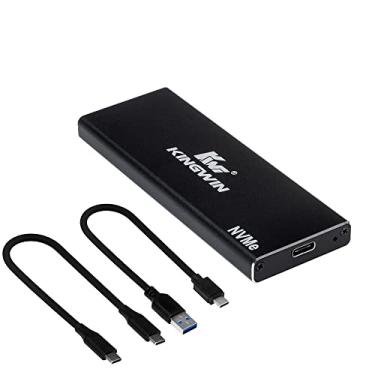 Imagem de Kingwin NVMe Gabinete adaptador SSD, 10 Gbps USB 3.1 geração 2 para NVMe SSD, M.2 Key-M para USB C, gabinete PCIe SSD cabos USB 3.0 USB C, suporta Windows XP/7/10/Mac OS