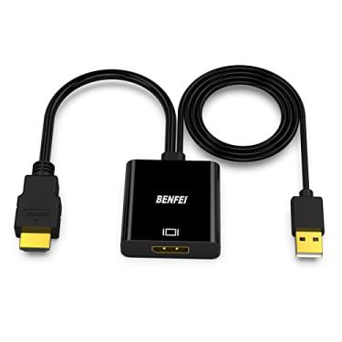 Imagem de BENFEI HDMI para DisplayPort, adaptador unidirecional HDMI (fonte) para DisplayPort (tela) 4K@60Hz/2K@144Hz/1080P @165Hz compatível com laptop, Xbox 360 One, dispositivo PS4 PS3