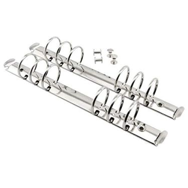 Imagem de Heyous 2 peças A5 Notebook 6 furos Anel Mecanismo de fichário 3 cm Diâmetro Prata Cor Clipe Anel Anel de metal Binder DIY Enchimento Papel Pasta de armazenamento Acessórios