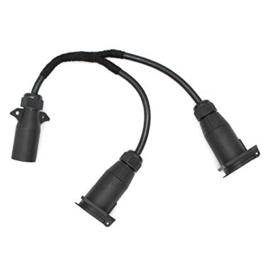 Imagem de TGGKKPARTS Adaptador de reboque divisor em Y de 7 vias para puxar deslizante em campista e reboque, conector de reboque fêmea de 7 vias para duplo macho de 7 vias
