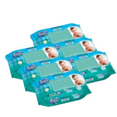 Imagem de Kit com 6 Toalhinhas Umedecidas Baby Nature Premium Atacado Revenda